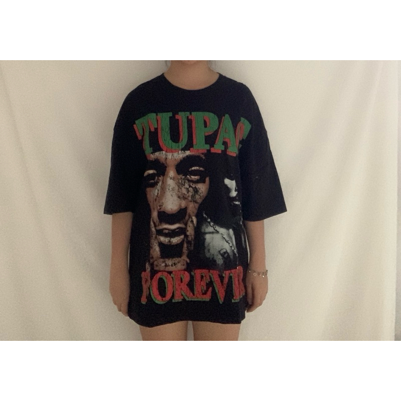 tupac bershka oversize tshirt