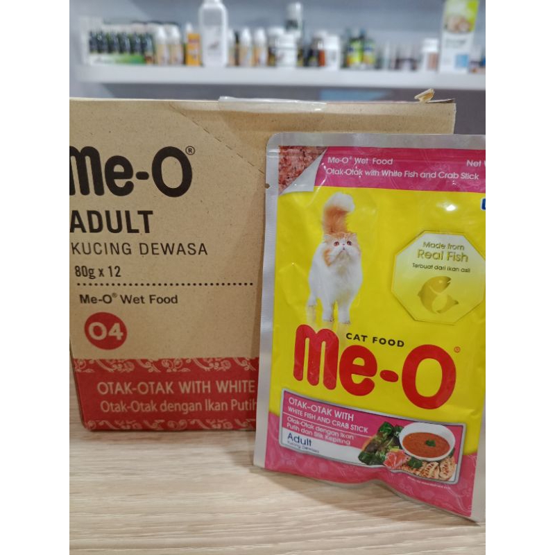 Makanan Kucing Meo Sachet Otak Otak With Crab 80gr / Me o Pouch Otak Otak