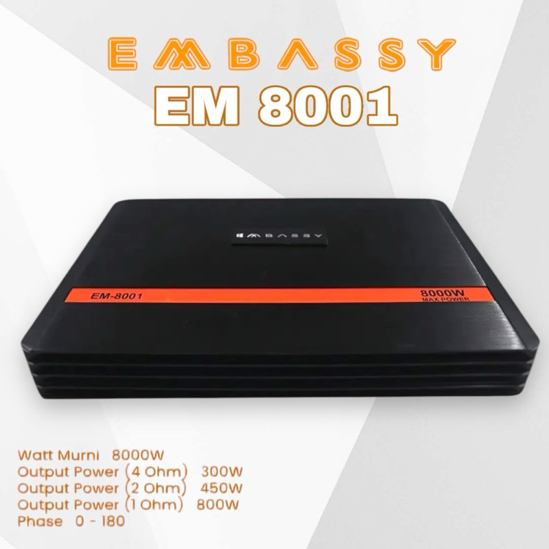 POWER MONOBLOK EMBASSY POWER AUDIO EM-8001 ORIGINAL TERMURAH POWER MONOBLOCK