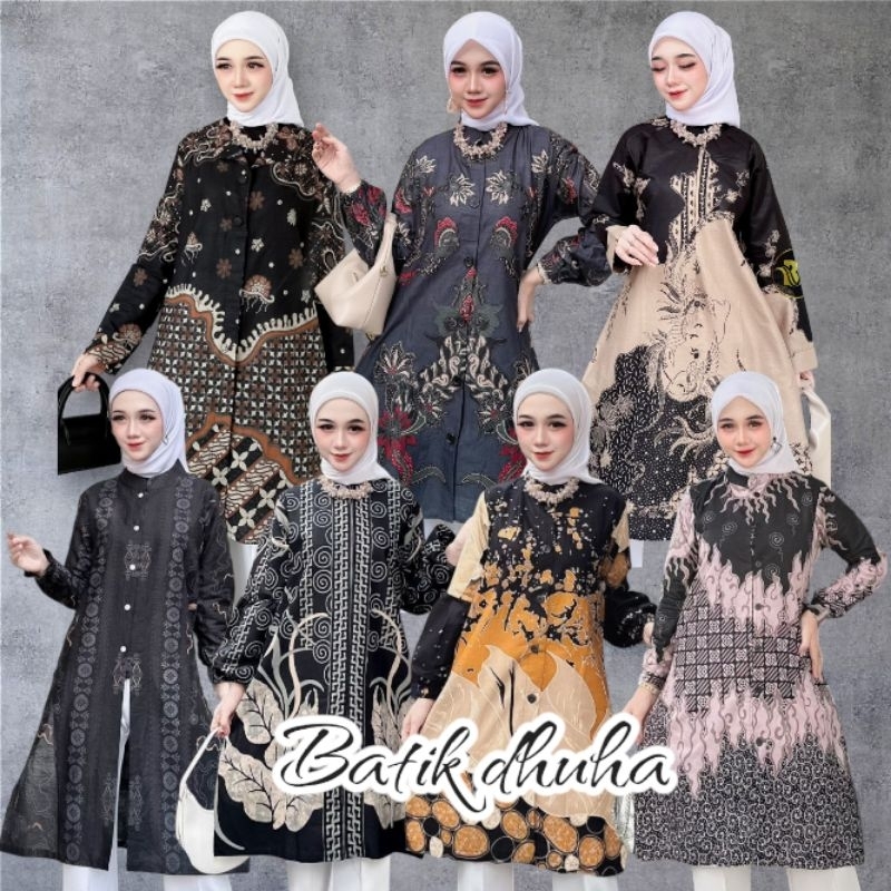 Atasan Batik Wanita warna hitam coklat Tunik Batik