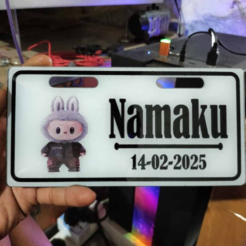 Plat Speda Listrik Labubu / Plat Speda Listrik Kartun / Plat Speda Listrik Karakter