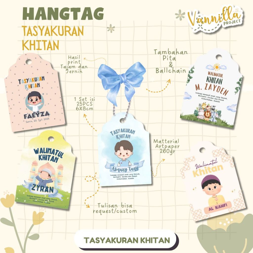 

Hangtag tasyakuran Khitan/walimatul khitan