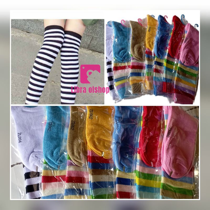 Kaos Kaki Belang Warna Panjang / Kaos Kaki Motif Belang Dewasa