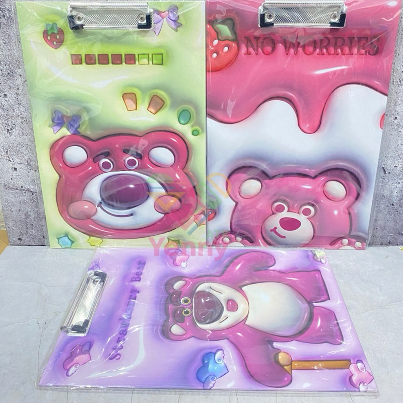 

Papan Ujian/ ClipBoard With Cover Karakter Lotso Lucu Kualitas Top Made In China