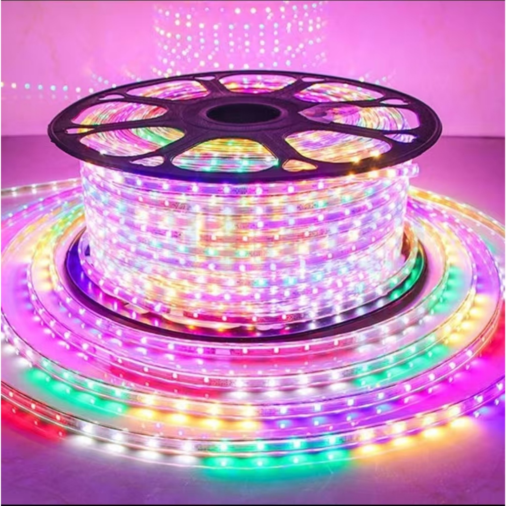 Paket Lampu LED Strip Selang RGB 5050 Outdoor  1-100M 220V 100METER LED RGB - Lengkap Tinggal Colok