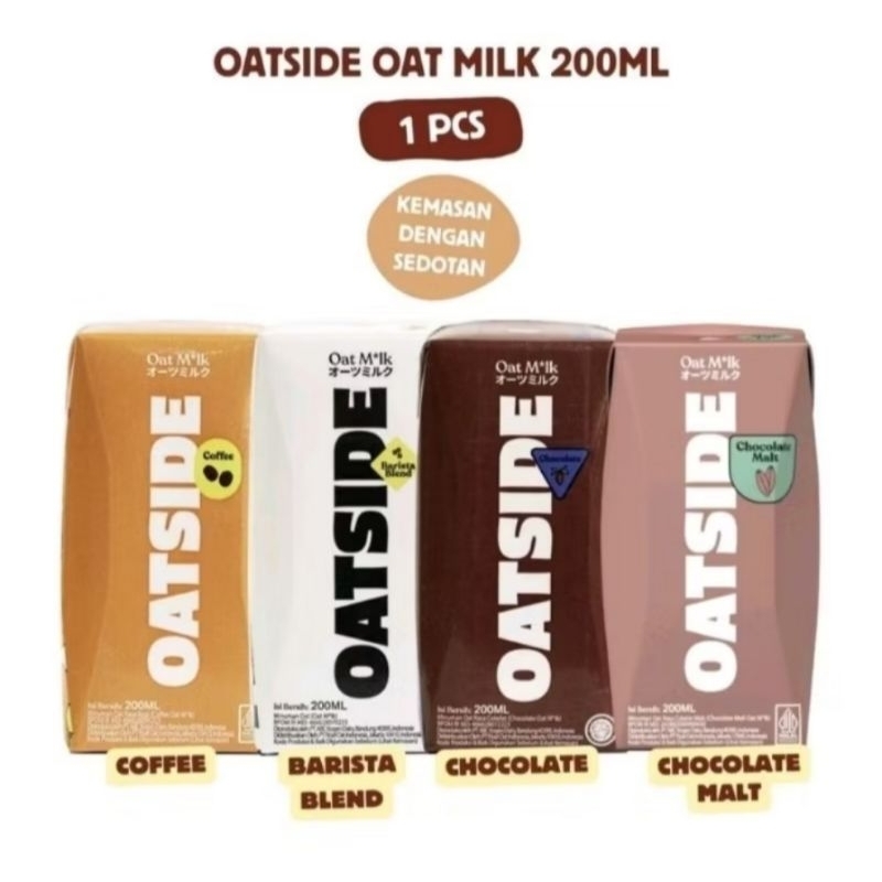 

Oatside 200ml straw 1 pcs Exp 2025 ( kemasan menggunakan sedotan) Chocolate malt | coffee | Chocolate | barista blend