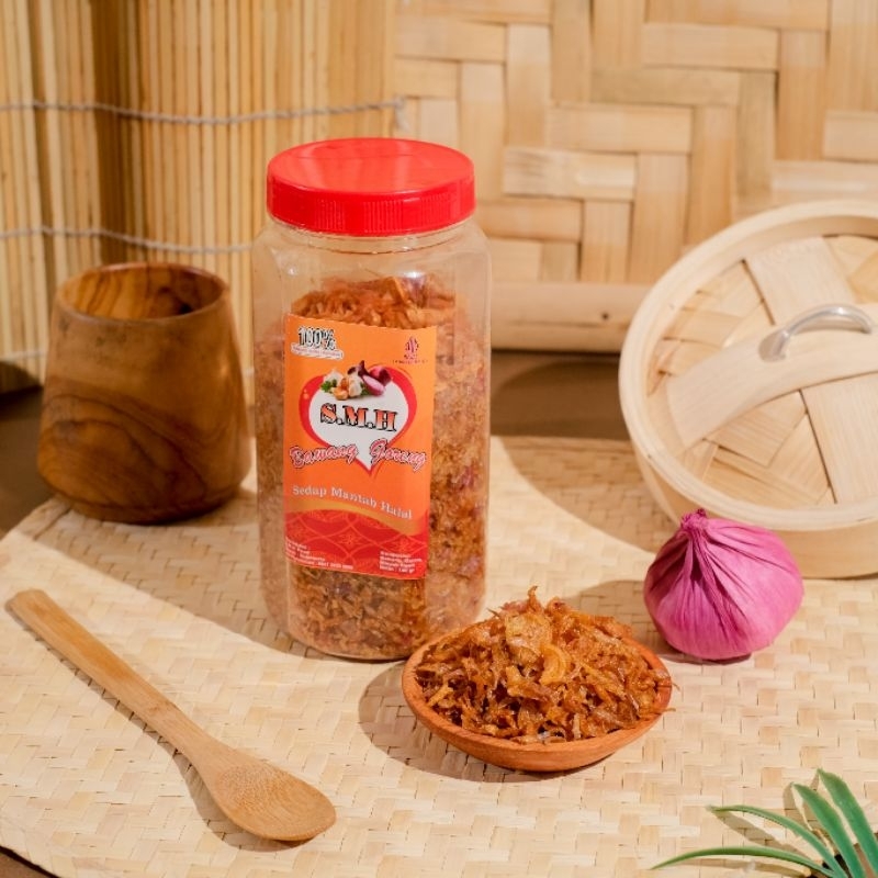 

Kemasan Sedang 140 Gr SMH Bawang goreng kering original asli tanpa campursn tepung