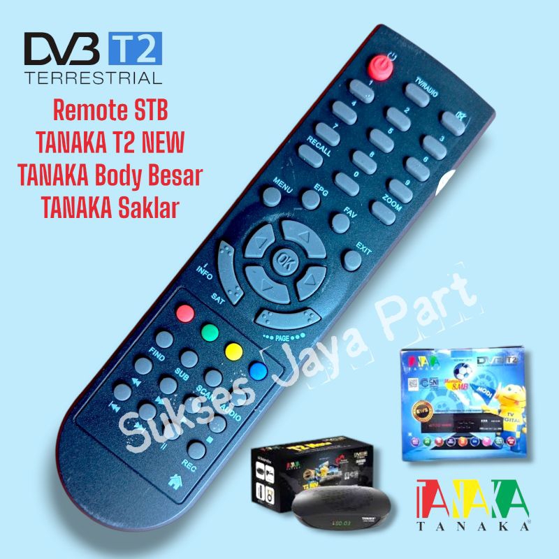 Remote STB TANAKA T2 NEW Tanaka Saklar body plastik besar Remote Tanaka DVB T2