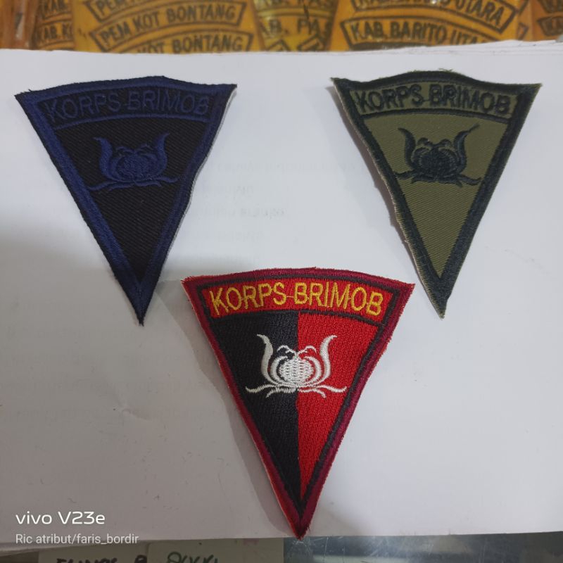 BET BORDIR LOGO LAMBANG BAJU PDL KORPS BRIMOB TERMURAH LOGO POLRI