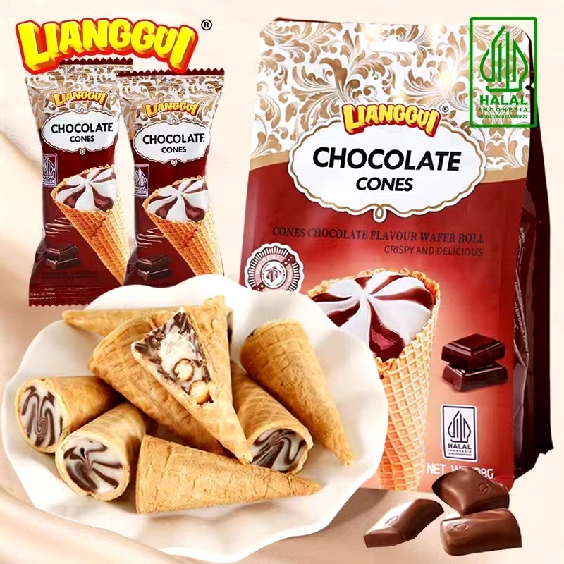 

[HALAL] LIANGGUI WAFER CONE RASA COKELAT CHOCOLATE CONE 108 GR