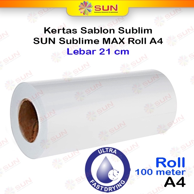 

KODE Y34P Kertas Roll Sublime Paper A4 21 cm A3 335 cm A3 3 cm A2 61 cm 11 Gsm SUN Colourlife Sublime Kertas Sablon Sublim Transfer paper dengan tinta sublim untuk Mesin Press Kaos Mug Lanyard Jersey