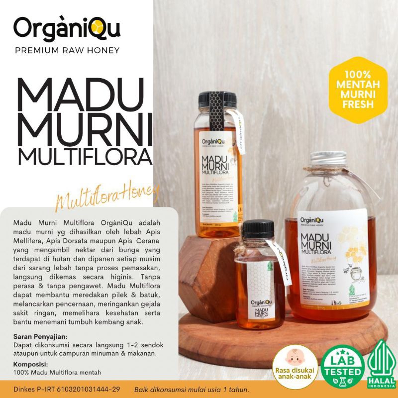 

[ORGANIQU] PREMIUM RAW HONEY MADU MURNI MULTIFLORA PURE 1000GR