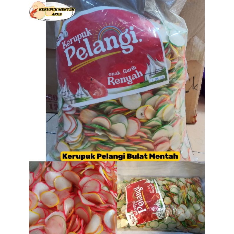 

[250gr/500gr/1Kg] Kerupuk Pelangi Bulat Mentah/Bawang Bibir/Krupuk Seblak Mentah