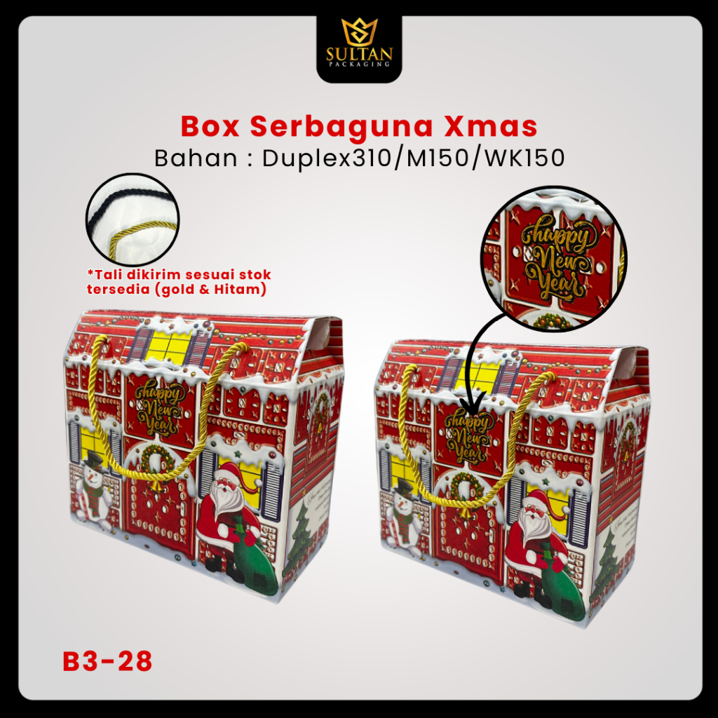 

Box Natal - Dus Hampers Merry Chrismas - Kotak Hadiah Souvenir Special Natal - B3-28