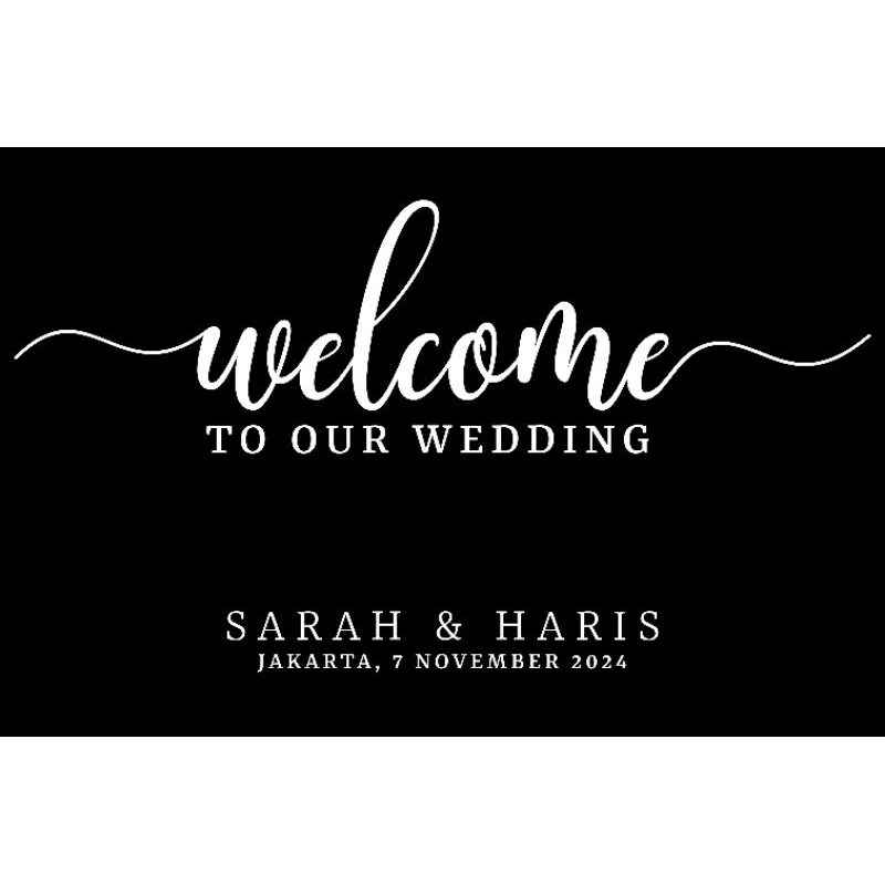 Sticker Welcome Wedding Akrilik Memanjang