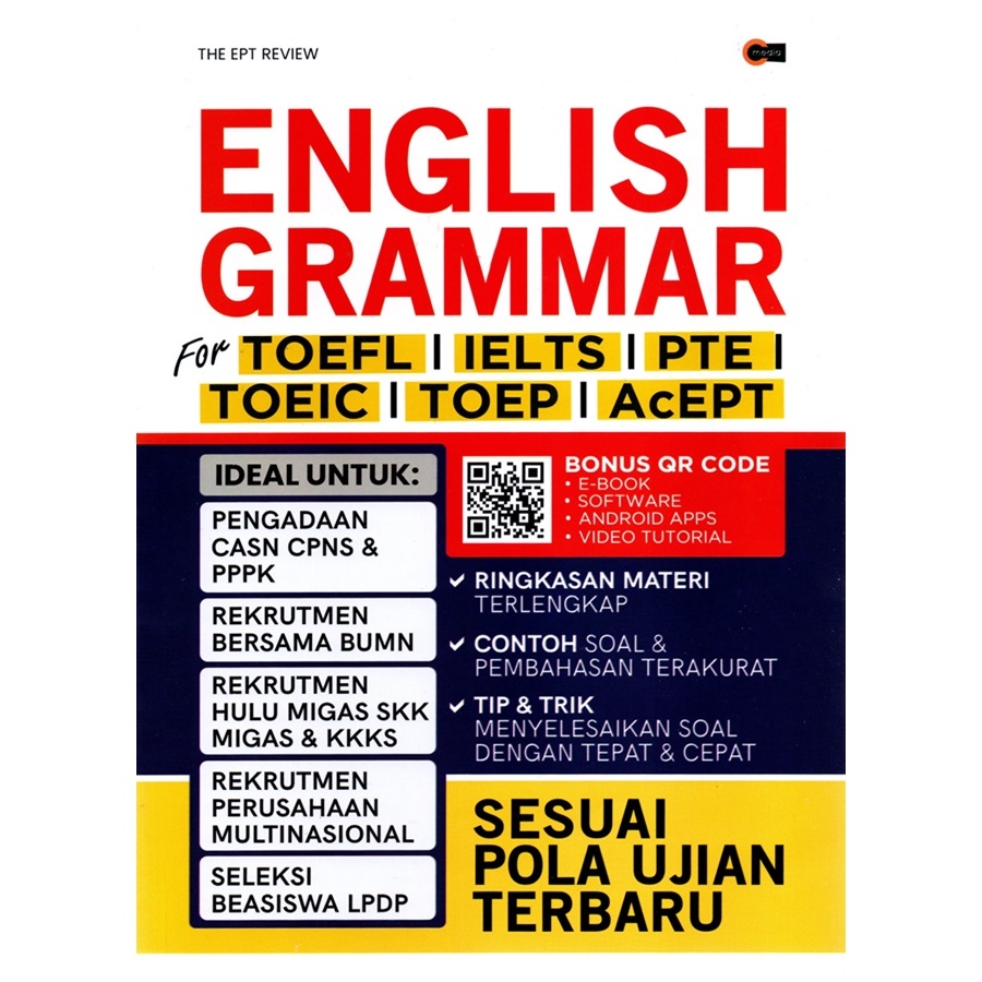 Gramedia Makassar - English Grammar for TOEFL, IELTS, PTE, TOEIC, TOEP, AcEPT