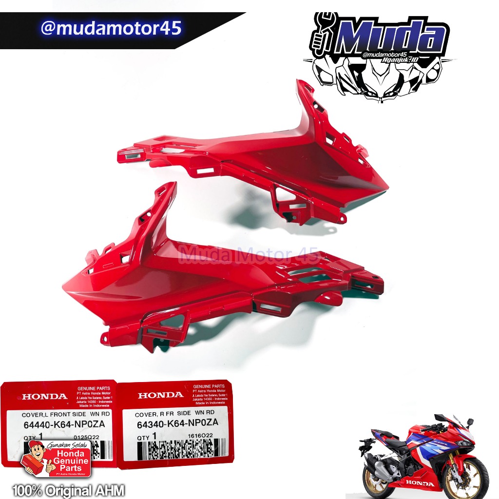 COVER PIPI CBR250RR K64N NEW 2023 AIR SCOOP KANAN KIRI 64340-64440-K64-NP0ZA-NP0ZB R L FR SIDE CBR 2