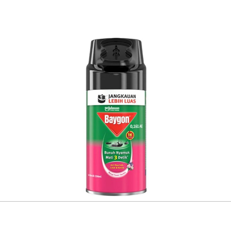 Baygon Aerosol spray kecil Flower Garden 200ml