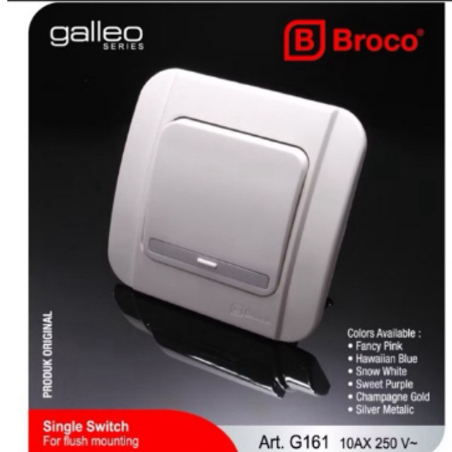Saklar Broco Galleo Tunggal / Saklar Engkel Broco Galleo - G161