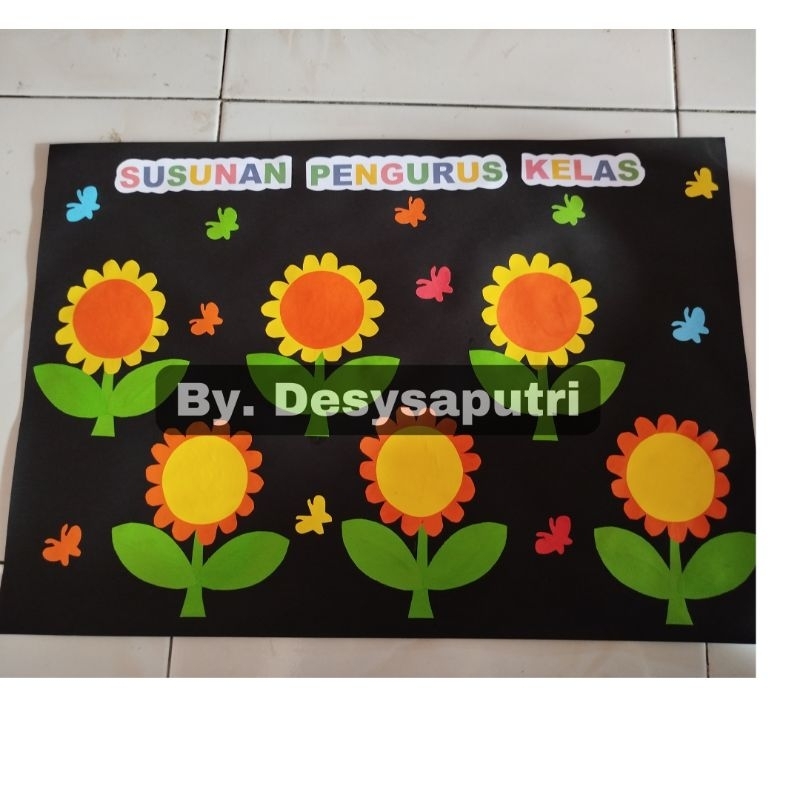 hiasan dinding kelas SD susunan pengurus kelas handmade