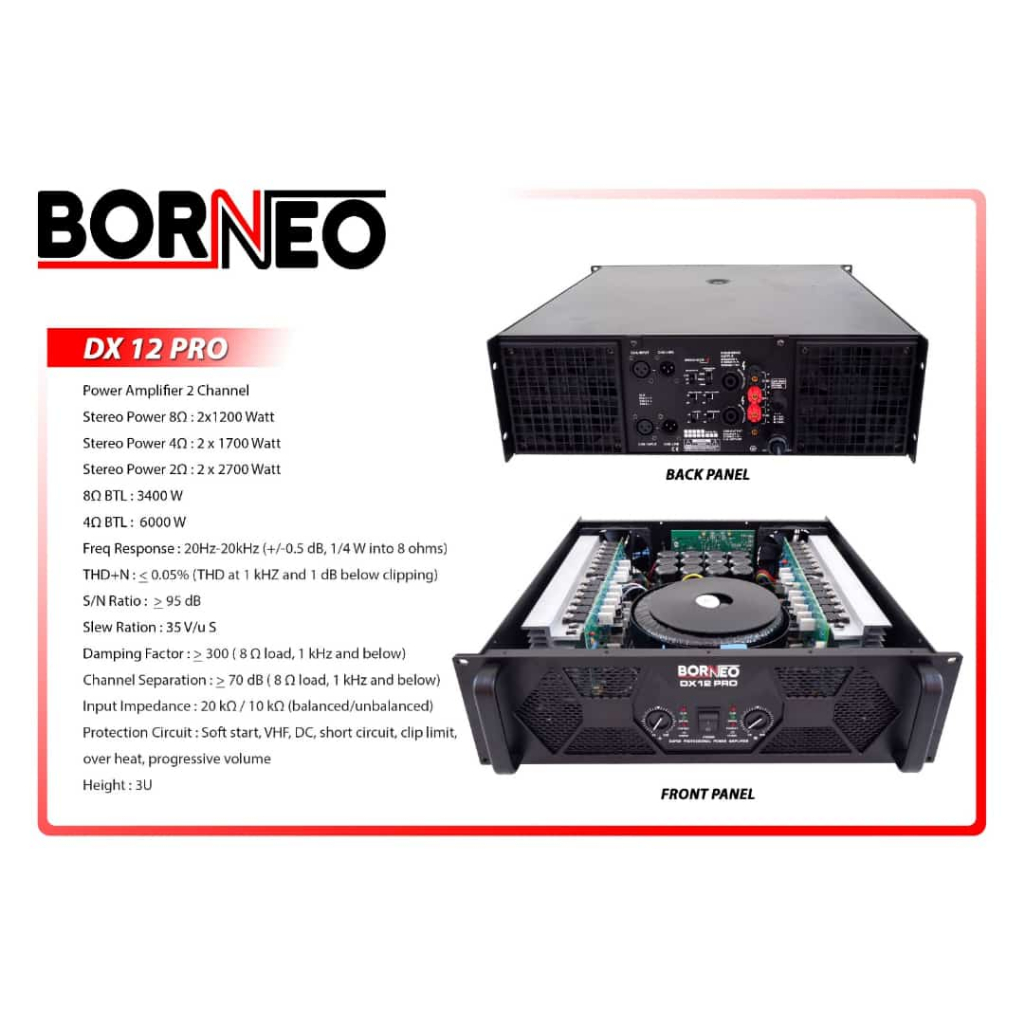 POWER AMPLIFIER BORNEO DX-12 PRO POWER BORNEO DX-12PRO