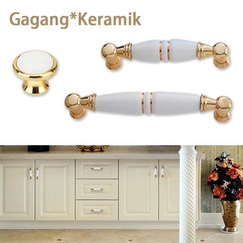 Ceramic Handle Tarikan Handle Pintu Modern Handle Lemari Minimalis Gagang Lemari Gold