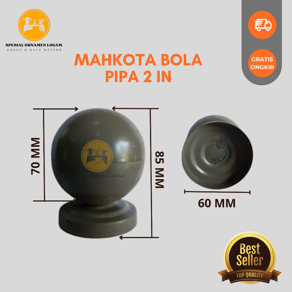 Mahkota hollow Ukuran 2 Inch l Hollow kotak besi ornamen pagar Aksesoris tralis