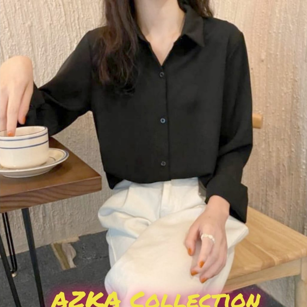 Kemeja Wanita Polos Shakila Twill By Azka Collection