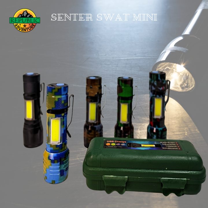 Senter Kecil Charger SENTER SWAT MINI LED + USB CHARGER | SENTER CHARGER | SENTER MINI | SENTER CAMP