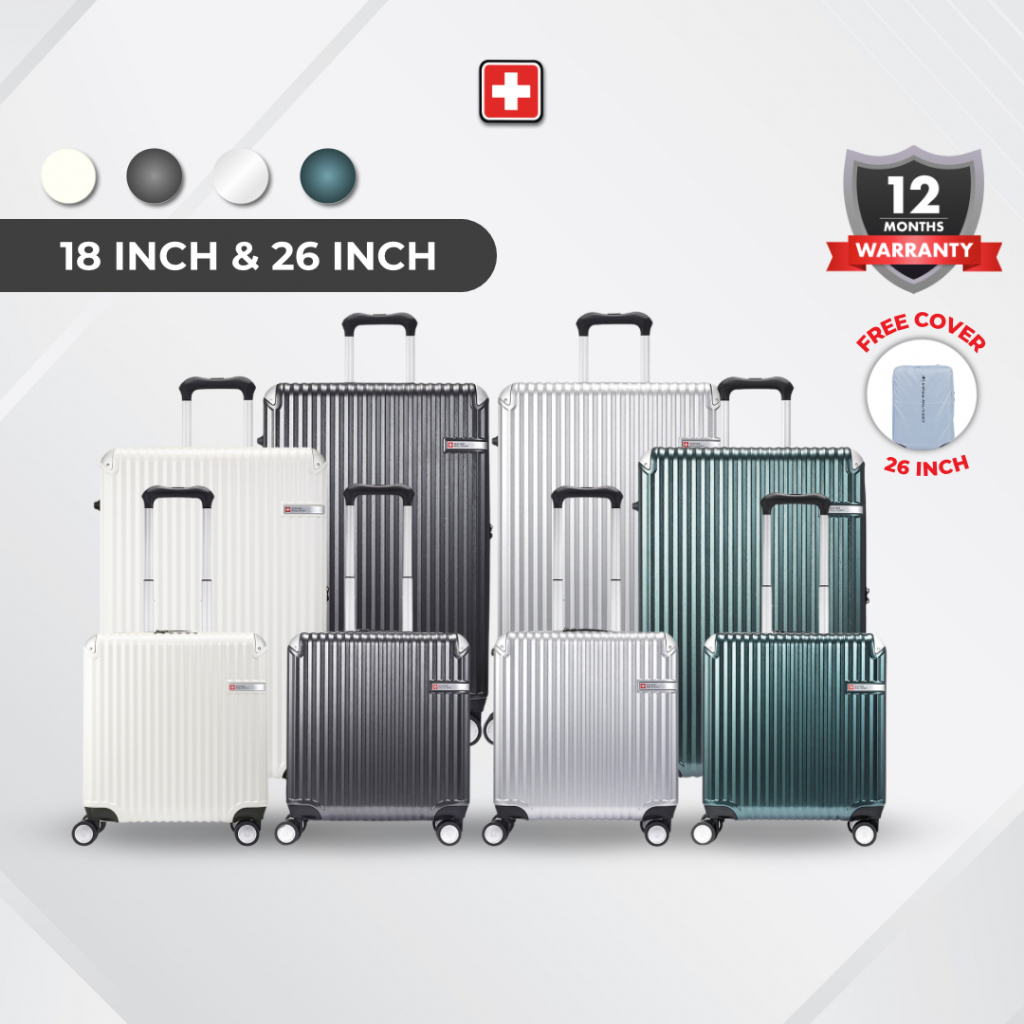 Swiss Military Solio Koper set Bundling / Satuan - Bagasi 26 inch & Kabin 18 inch