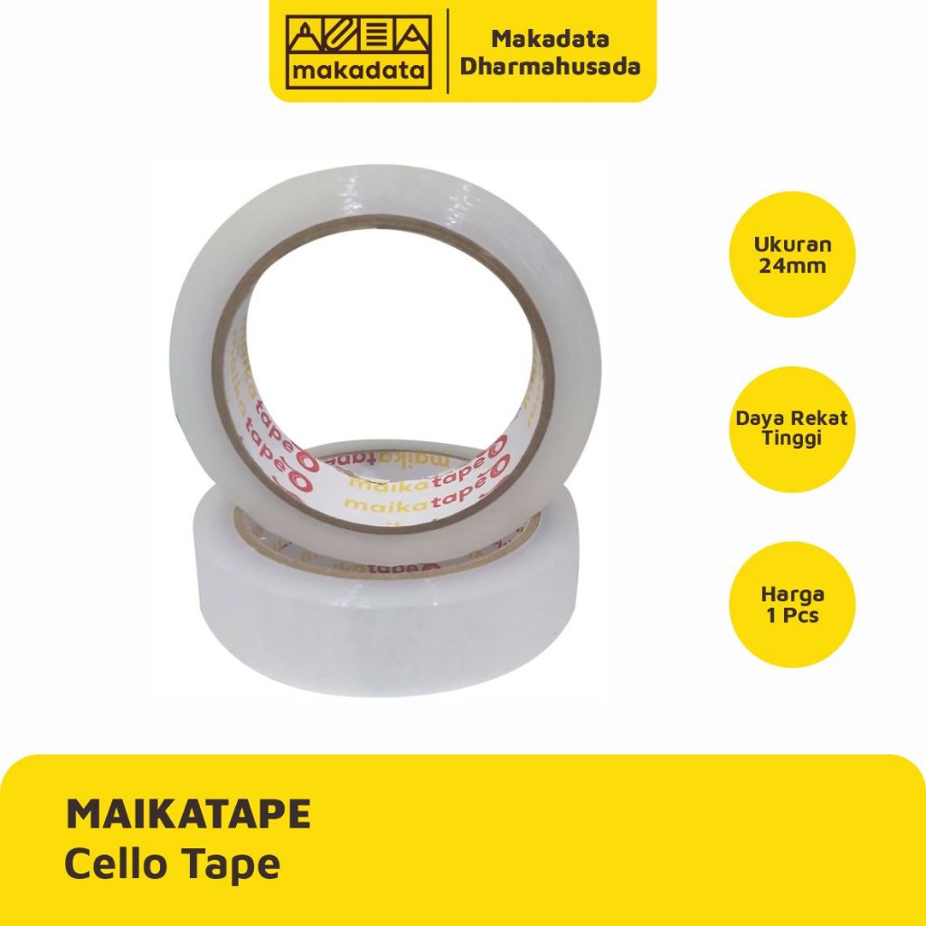 

ISOLASI | CELLO TAPE | STATIONERY TAPE MAIKATAPE 24MM (1 PCS) MURAH