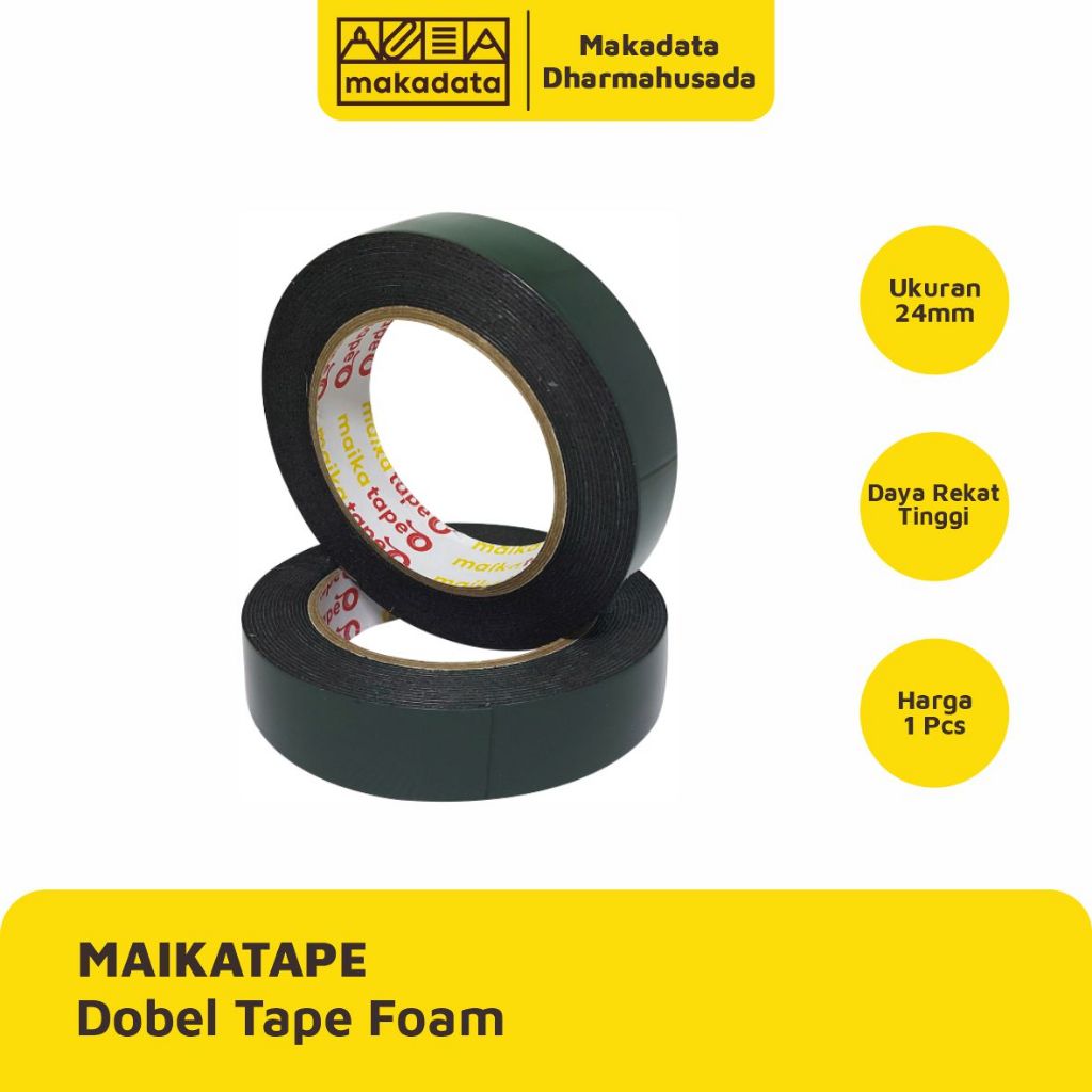 

ISOLASI DOUBLE TAPE FOAM MAIKATAPE 24MM (1 PCS) MURAH