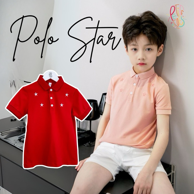 Polo Star/ Baju Polo Anak Laki Laki/ Atasan Anak Laki Laki/ Kemeja Polo Anak Laki Laki/ Baju Merah A
