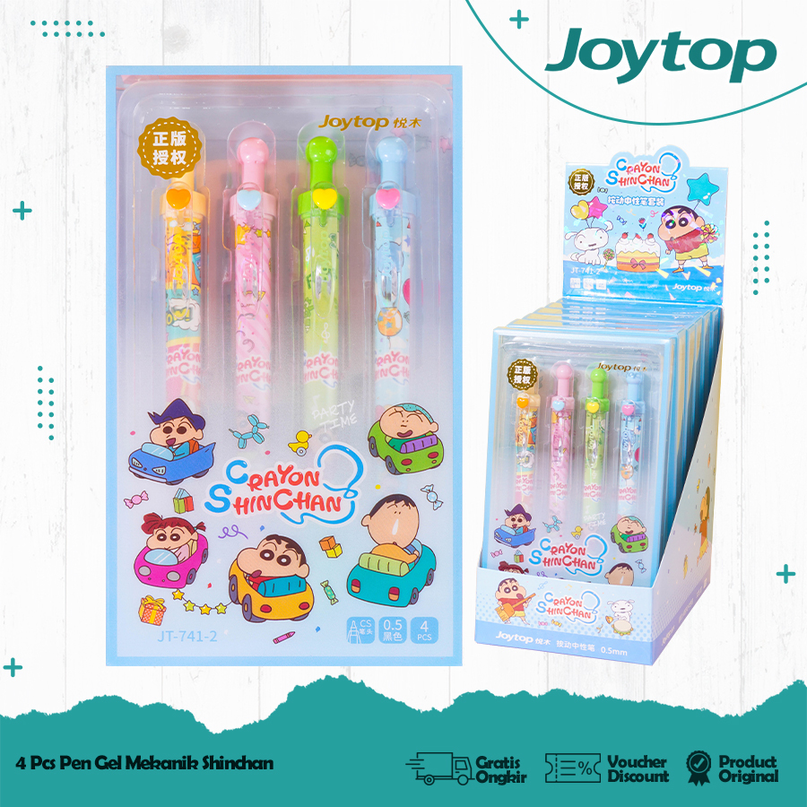 

JOYTOP 4PCS Pen Gel Set Crayon Shinchan/ Pulpen Gel Mekanik 0.5mm