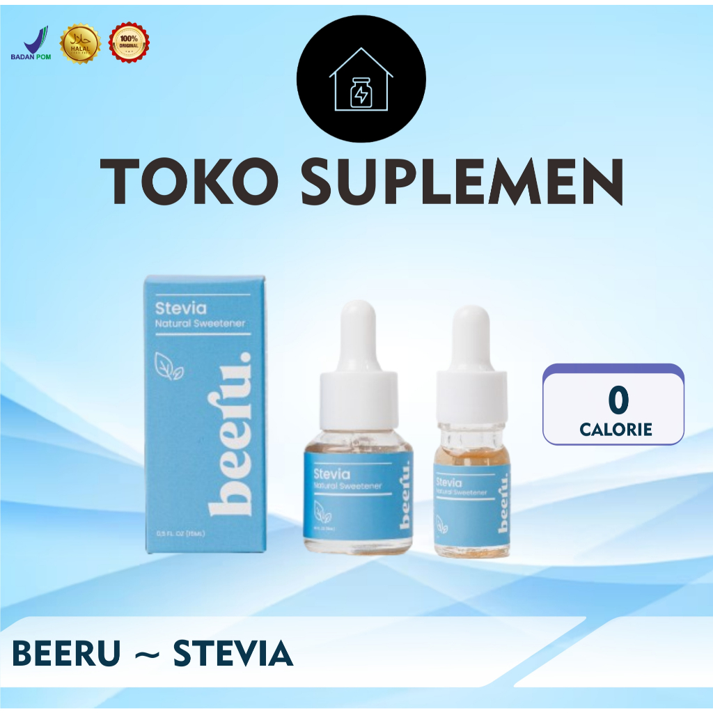 

BEERU STREVIA NATURAL SWEETENER - PEMANIS ALAMI BEERU STEVIA 5 ML/15 ML ZERO CALORIE 0 kalori ALTERNATIF GULA