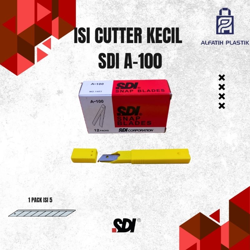 

isi cutter kecil SDI A-100 SDI L-150 isi cutter besar cutter Blade Refill 1 pack isi 5pcs pisau cutter