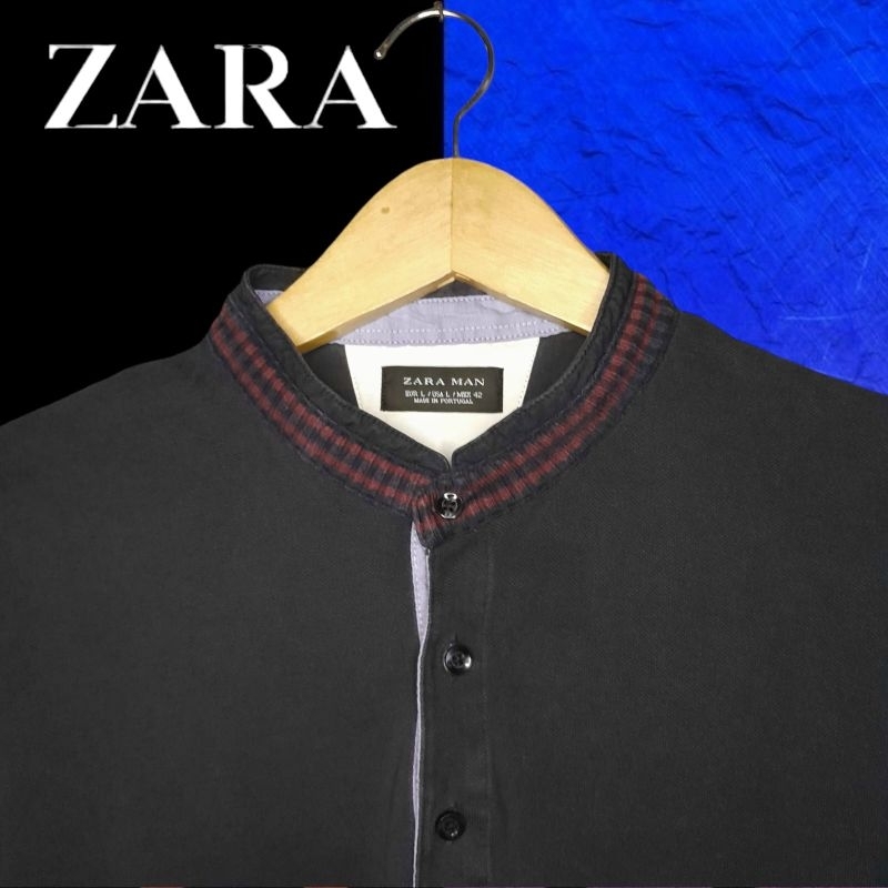 ZARA MAN MADE IN PORTUGAL KAOS KERAH PRIA,ATASAN PRIA BERKERAH