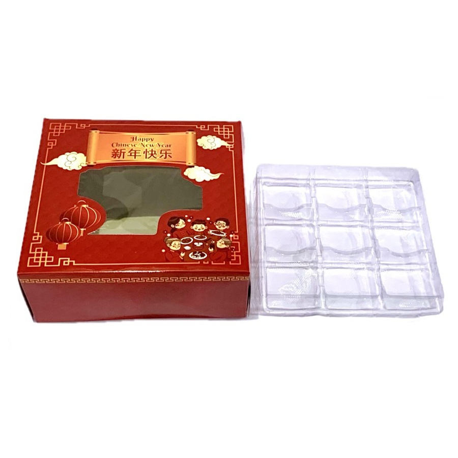 

( 5 pcs ) Box Brownies Imlek Kardus Kotak Packaging Bolu Dus Merah CNY Ukuran 25x25x10 cm