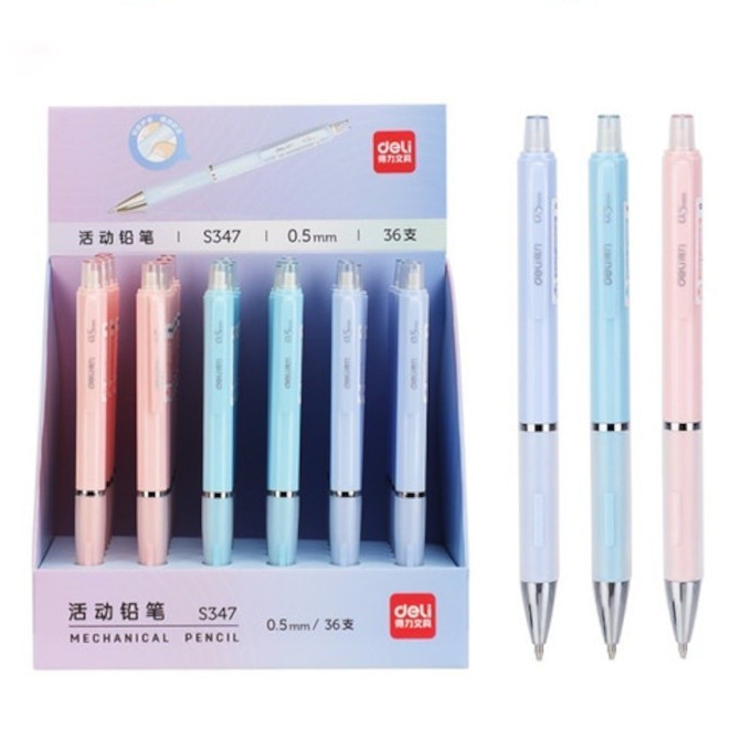 

DELI - S347 Pensil Mekanik Cetek Tip 0.5 mm / Propelling Pencil Dilengkapi Klip