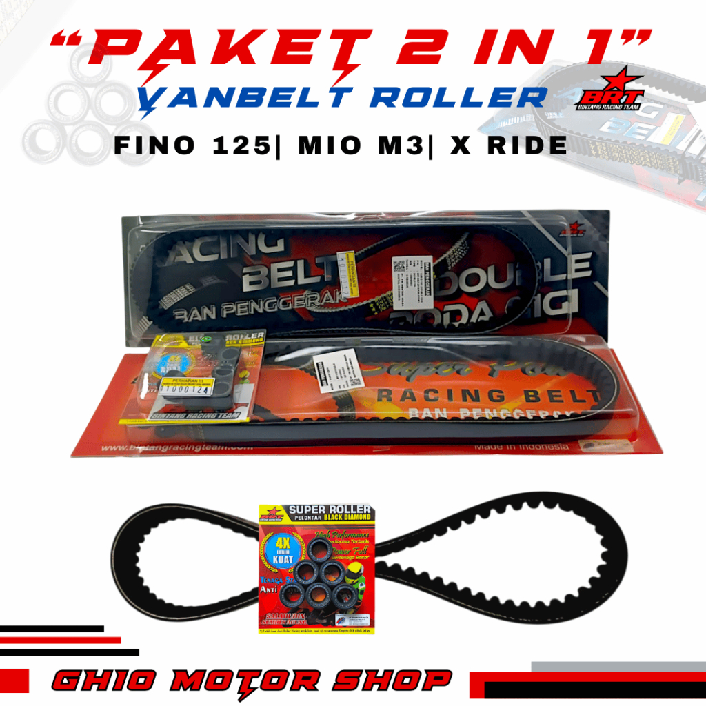VBELT BRT V BELT & ROLLER SET BRT FINO 125 MIO M3 VANBELT V BELT & ROLLER BRT FINO X RIDE MIO M3 S Z