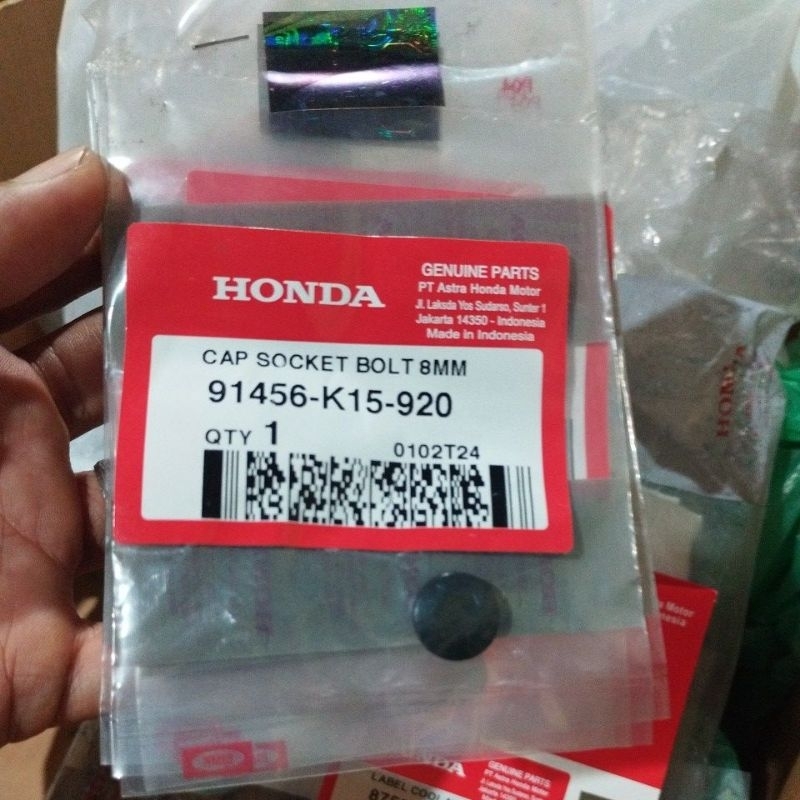 Tutup Baut L Stang Stir Raiser CB150R Beat Street Original Ahm 91456-K15-920