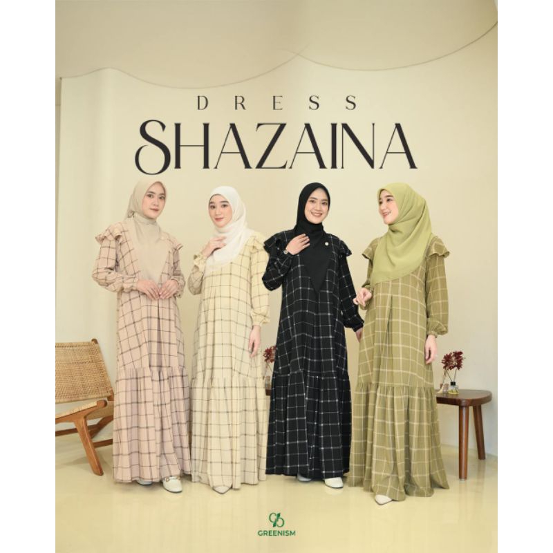 SHAZAINA DRESS BY GREENISM | GAMIS MOTIF KOTAK KOTAK STYLISH