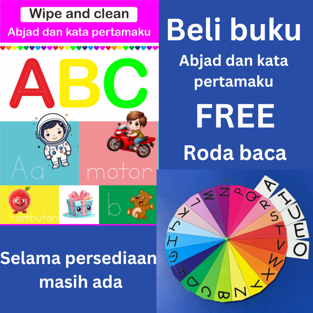 Abjad dan kata pertamaku wipe and clean ABC