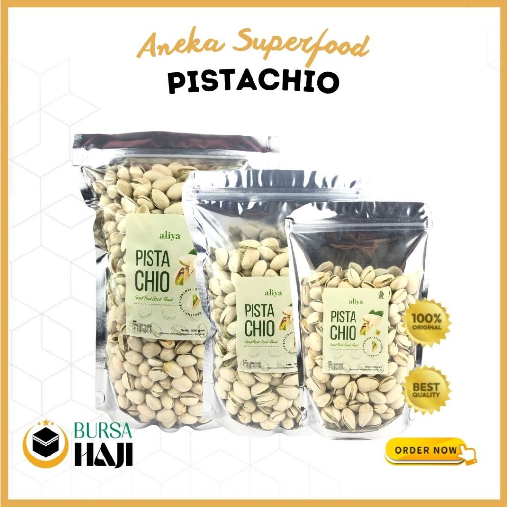 

Kacang Pistachio Panggang 100 Gram Oleh Oleh Haji dan Umroh Cemilan Sehat untuk Diet