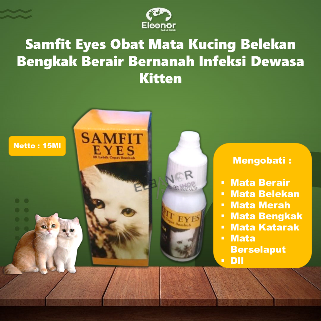 Samfit Eyes Obat Mata Kucing Belekan Bengkak Berair Bernanah Infeksi Dewasa Kitten Obat Tetes Kucing