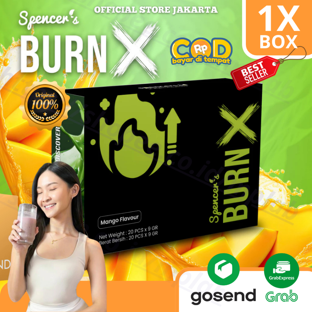 

[FREE 1 HADIAH] Spencer Burn X Minuman Pembakar Lemak dan Kalori cocok Untuk Diet BPOM Halal RASA MANGGO (1BOX 20 Sachet)