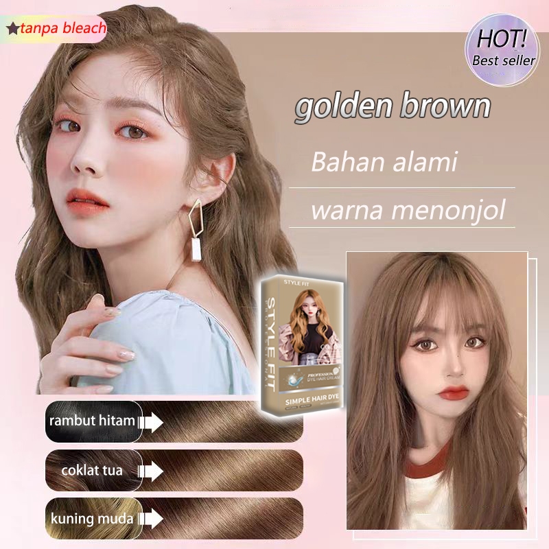 [Pengiriman cepat] STYLE FIT cat rambut coklat milk tea * 200ml cowok cewek bisa pakai，menutupi uban