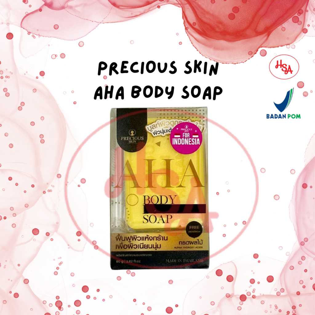 Precious Skin Thailand AHA Body Soap Gratis Net Soap / Sabun Pemutih / Sabun Mandi AHA