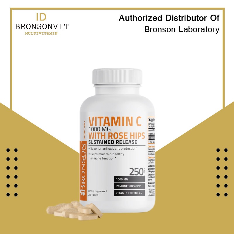 Bronson Vitamin C 1000 mg with Rose Hips Sustained Release 250 Tablet