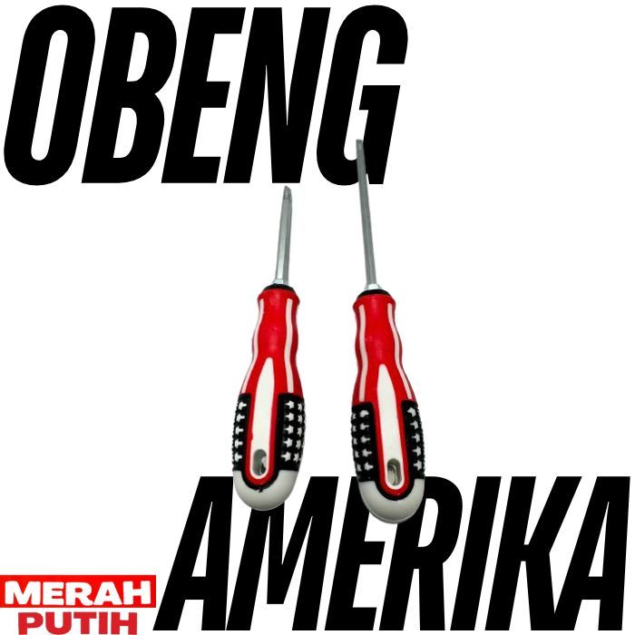 Obeng Bolak Balik Amerika 4inch 6inch Gagang Karet Expander